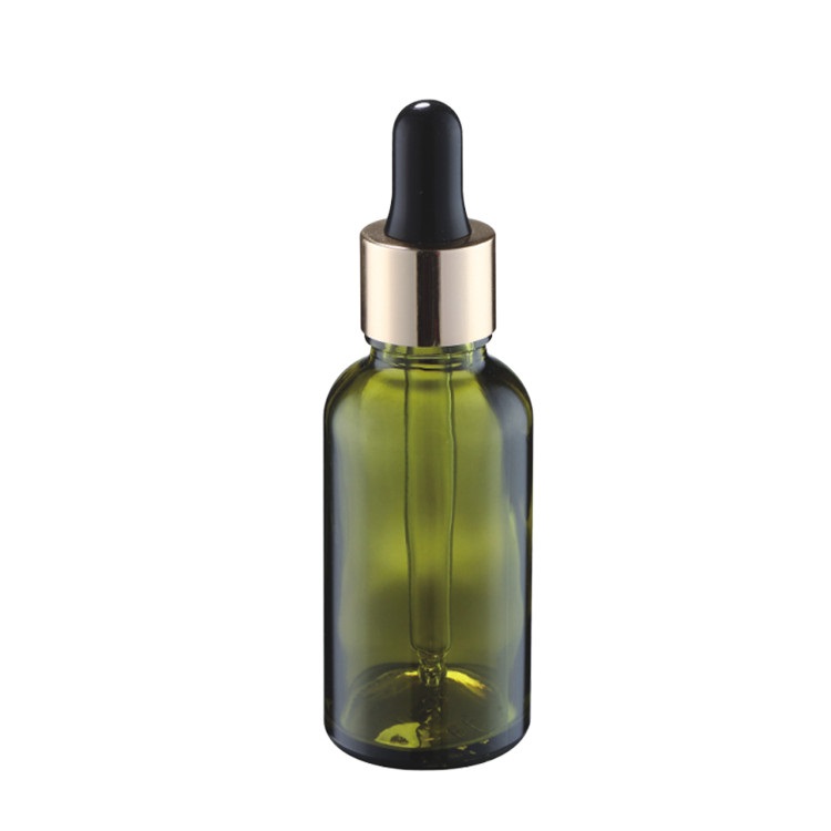 skin care products custom your label empty round shape green glass essential oil bottle 50 ml