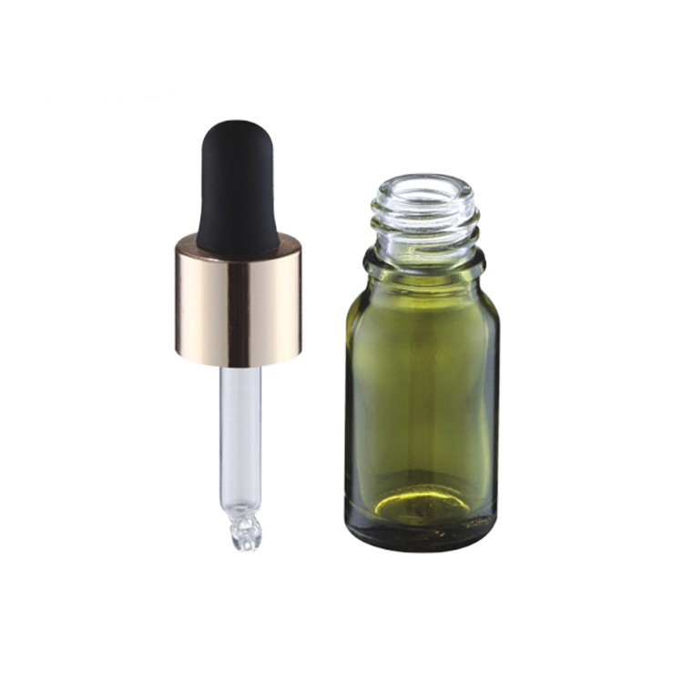 skin care products custom your label empty round shape green glass essential oil bottle 50 ml