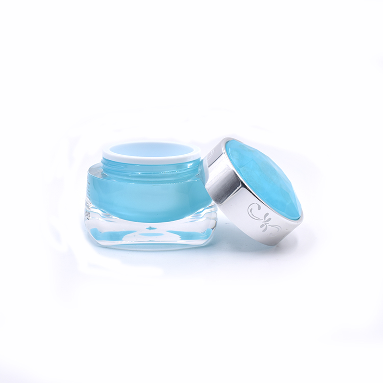 skin care round 15g 30g blue acrylic face cream lip balm jar with blue dome lid