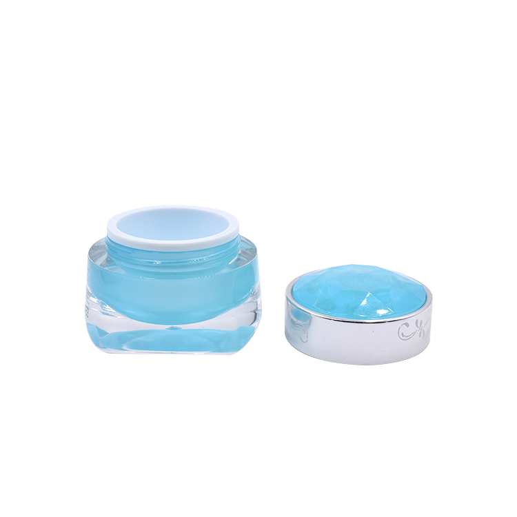 skin care round 15g 30g blue acrylic face cream lip balm jar with blue dome lid
