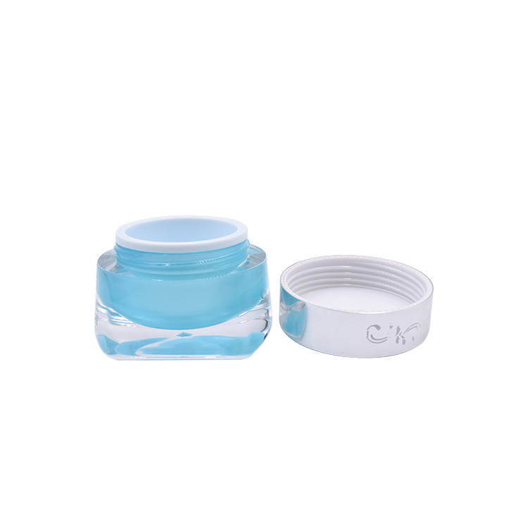 skin care round 15g 30g blue acrylic face cream lip balm jar with blue dome lid