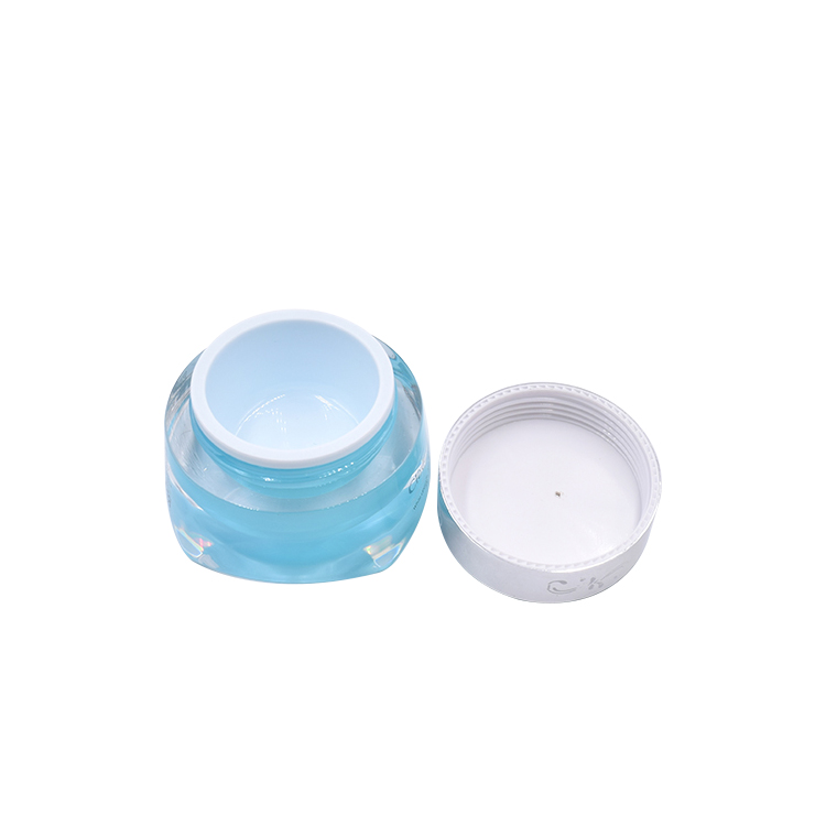 skin care round 15g 30g blue acrylic face cream lip balm jar with blue dome lid
