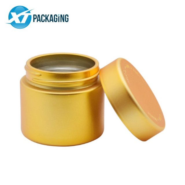 skin cream cosmetic matt glass jar gold cap 15ml 30ml shiny silver with screw cap packaging