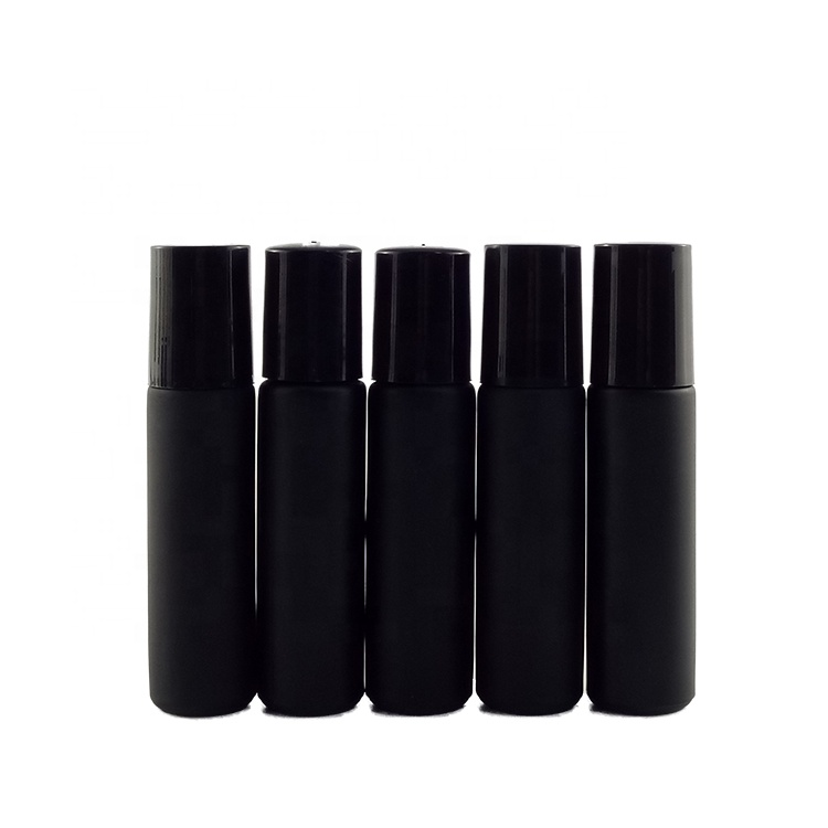 skincare cosmetic packaging 10ml roller bottles for oils 10ml matte black white roll on bottles