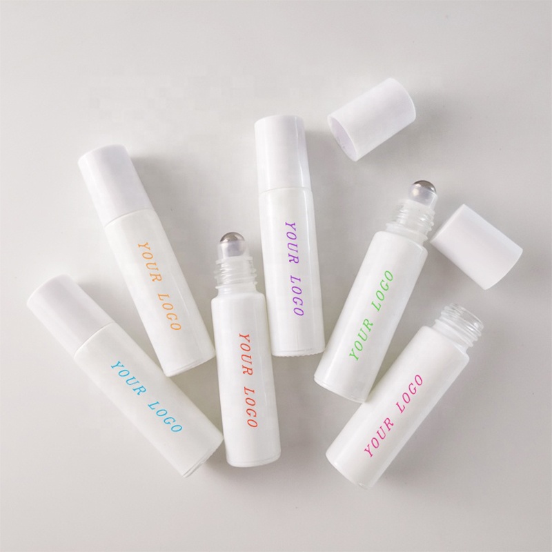 skincare cosmetic packaging 10ml roller bottles for oils 10ml matte black white roll on bottles