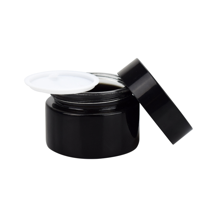 skincare jars and bottles 50g 50ml black glass jars with black lid