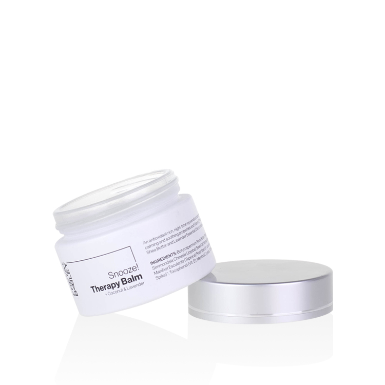 skincare packaging 50 ml matte white glass cosmetic jar with metal lid