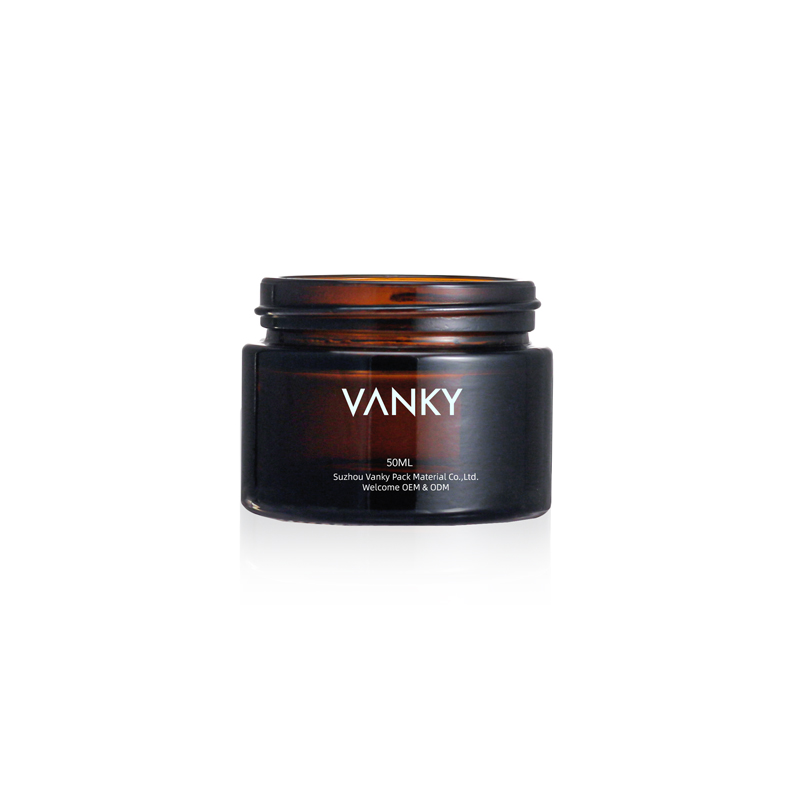skincare packaging amber glass jar anti UV container for cream 30g 50g 100g