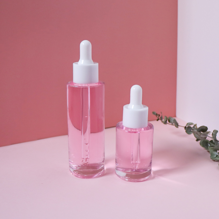 skincare use cosmetic glass dropper bottle flat shoulder 15ml 30ml 60ml