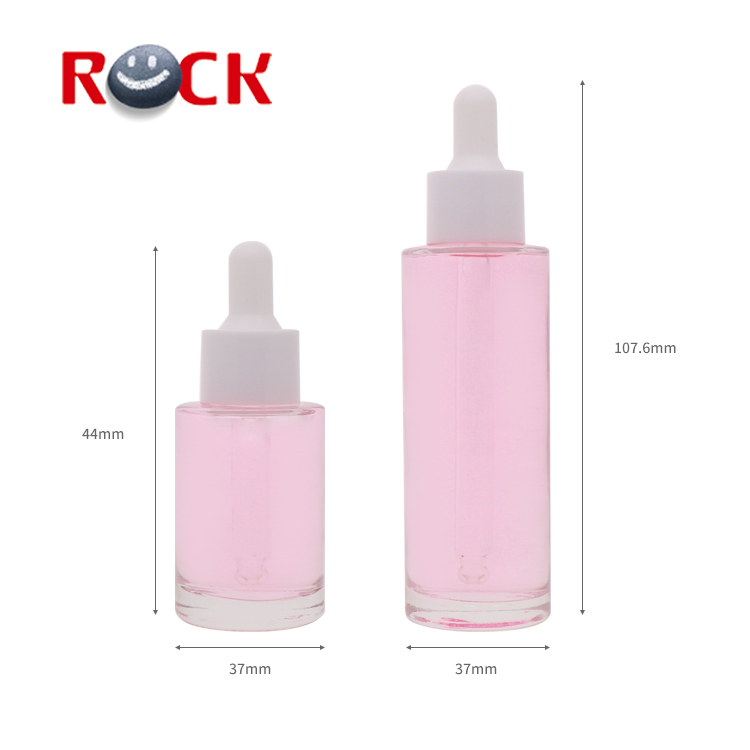 skincare use cosmetic glass dropper bottle flat shoulder 15ml 30ml 60ml