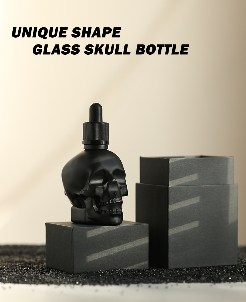 skull e liquid 30 ml glass bottle black frosted dropper box in stocks