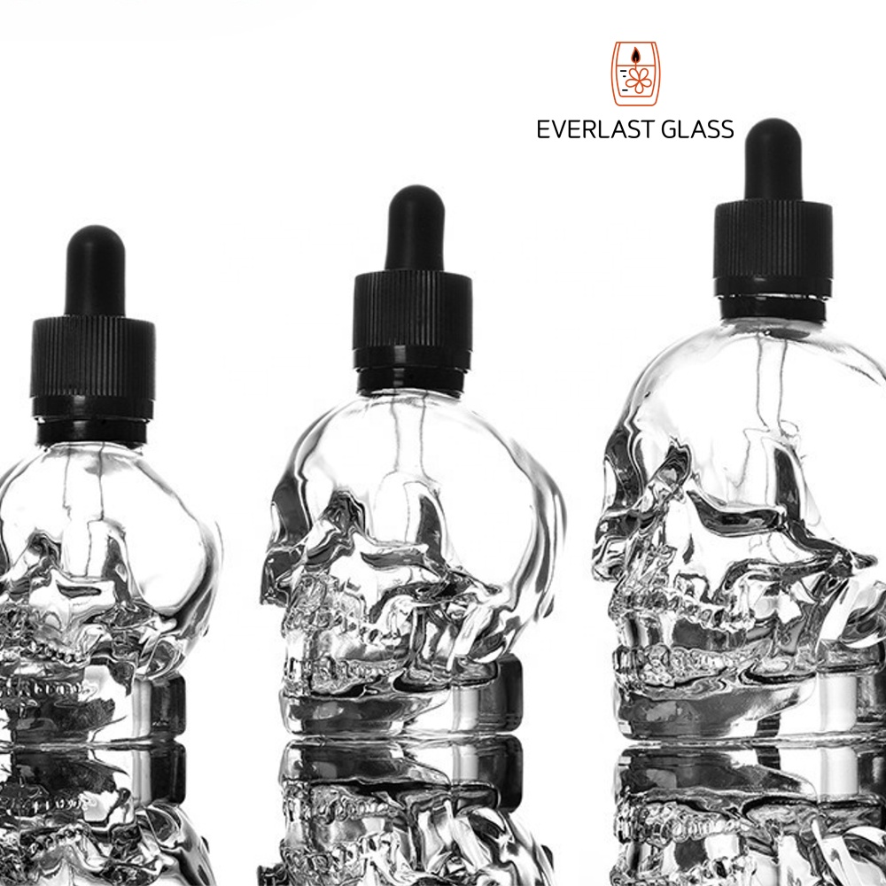 skull matte black oil dropper bottle 30 ml glass dropper bottle 1oz dropper bottle christmas gift box