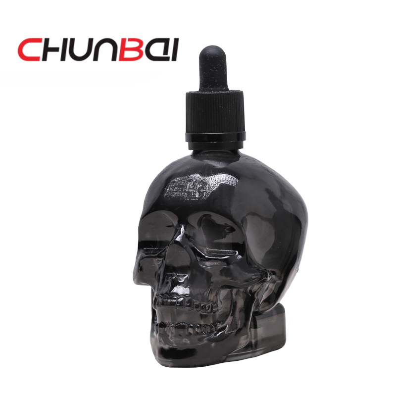 skull shape glass dropper bottle for e-juice 30ml 60ml and 120ml