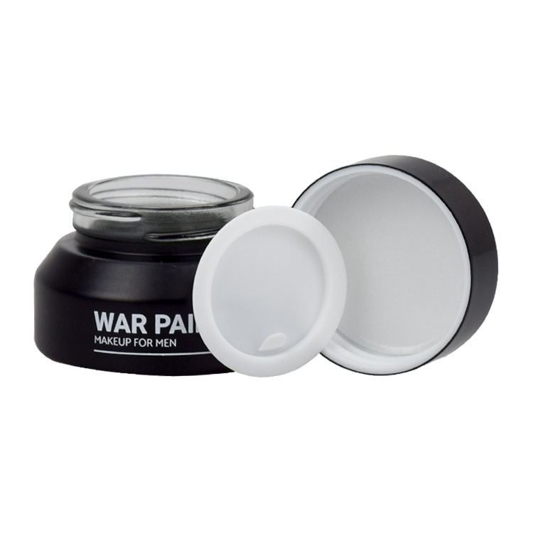 slant shoulder jar packaging salve jar 15ml 30ml 50ml 100ml matte black glass jars with lids