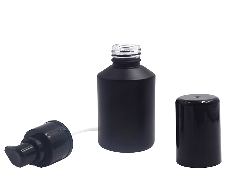 slant shoulder lotion pump bottle 2oz after shave bottles 60ml matt black bottle for men grooming
