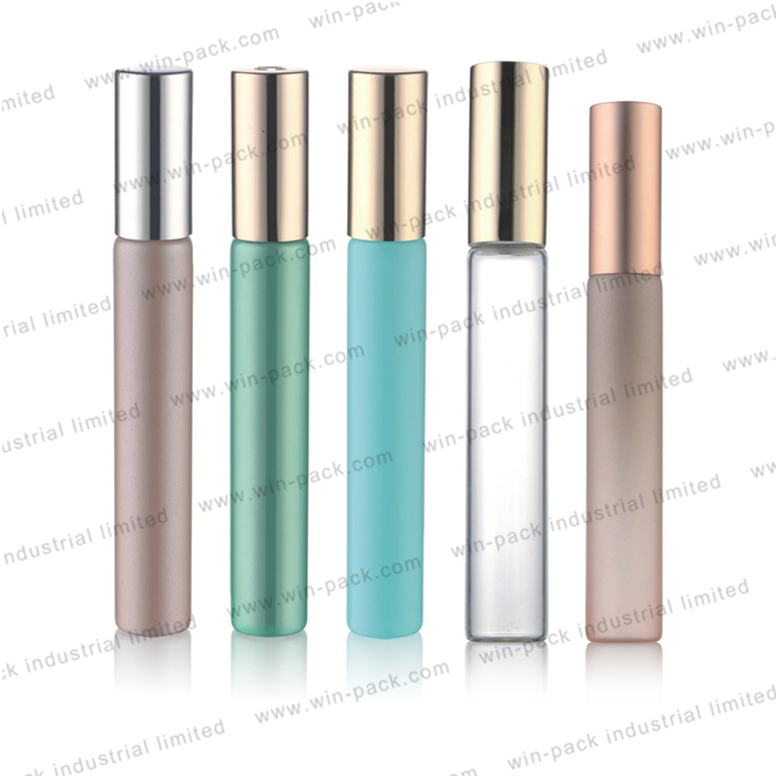 slim cylinder glass perfume roll on bottle tube glass essential oil bottle