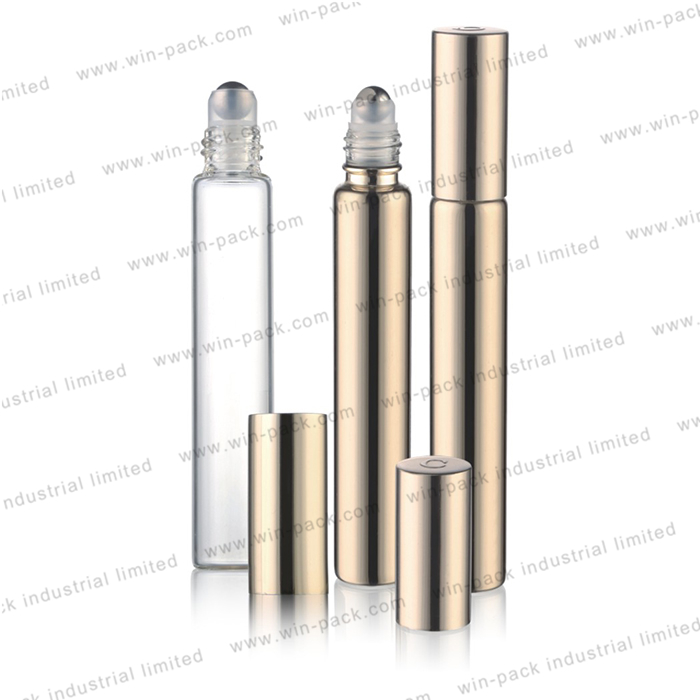 slim cylinder glass perfume roll on bottle tube glass essential oil bottle