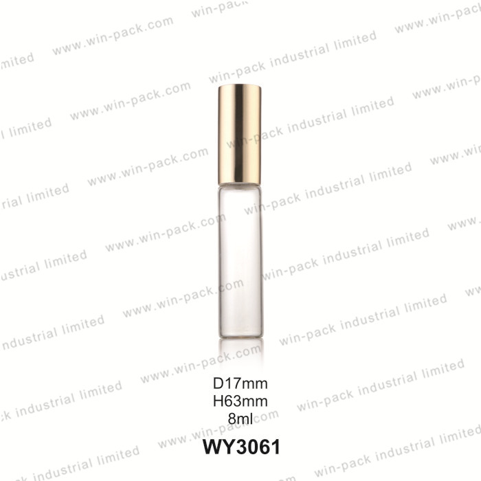slim cylinder glass perfume roll on bottle tube glass essential oil bottle