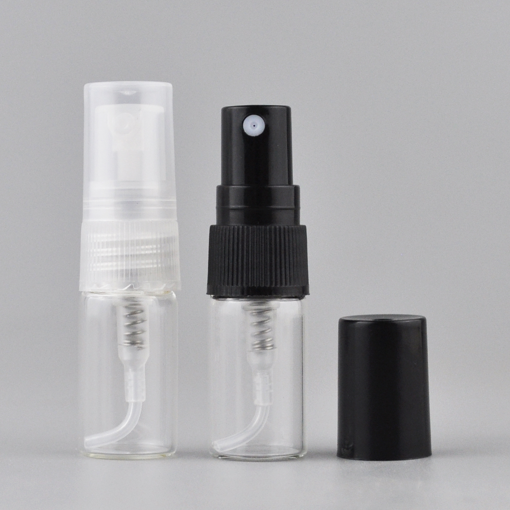 small 1ml 2ml amber clear perfume glass bottle for mock up packing