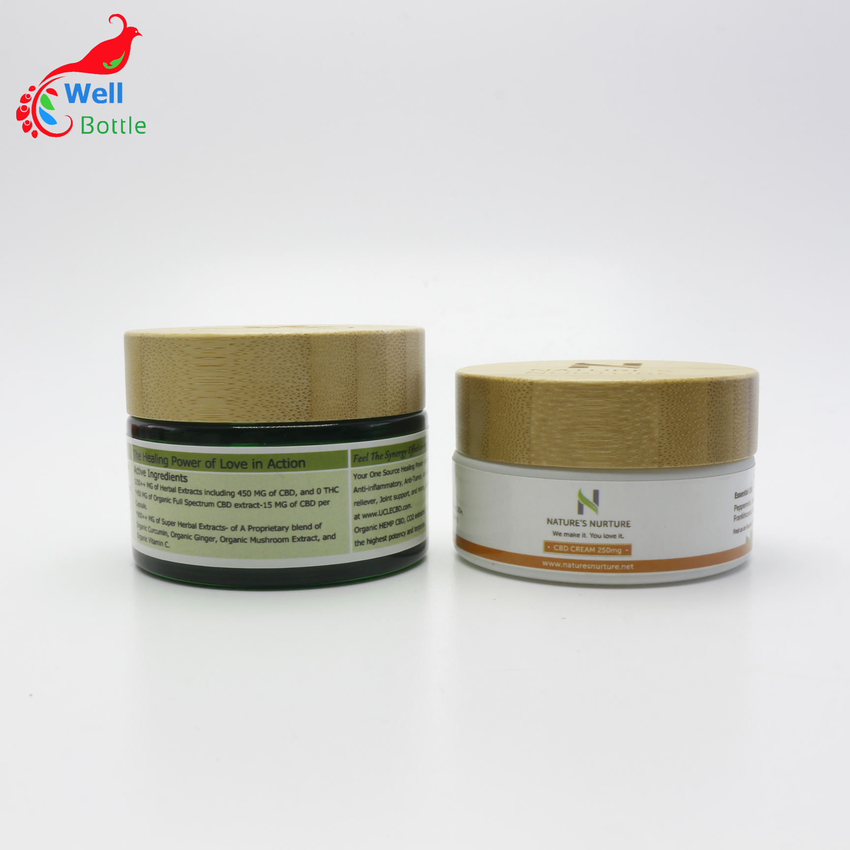 small 5ml glass jar matte CBD skin matte blue bottle cosmetic face cream glass jar with logo J072E