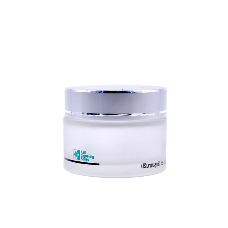 small beauty empty frosted glass jar for face eye cream with printing logo 10g 20g 30g 50g 100g jar with silver aluminum lid