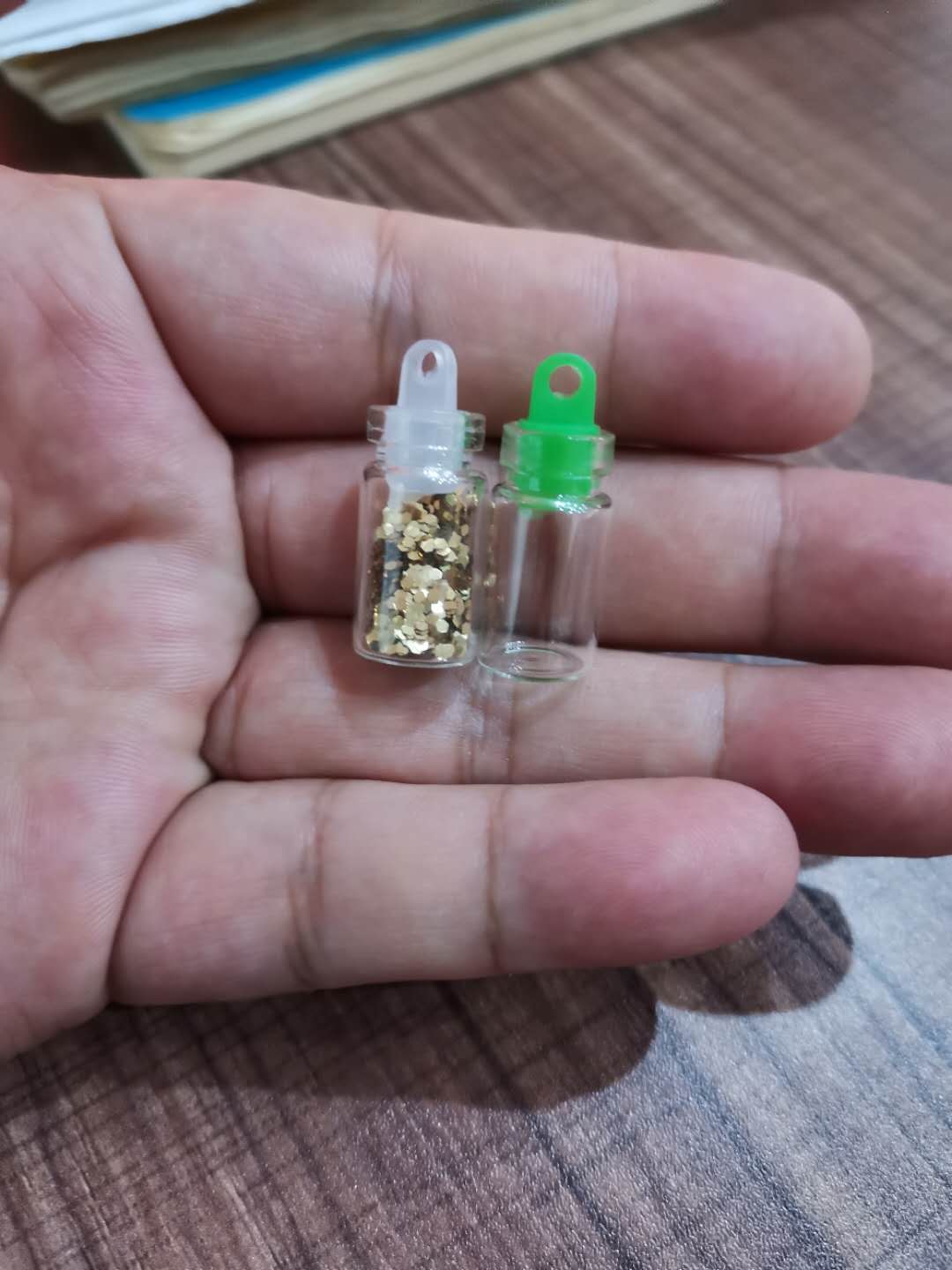 small clear color tubular glass bottle vials with wooden cork craft wishing bottle