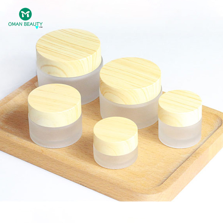 small empty clear bamboo lids candle vessels wholesale luxury cosmetic frosted lotion glass jars bottle supplier