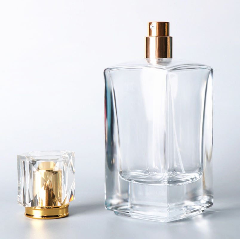 small glass perfume bottle 20ml 30ml 50ml empty square perfume bottles aluminum cap perfume bottle