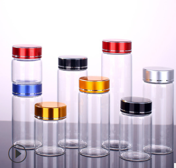 small glass tube 5ml 10ml 15ml 20ml 25ml 30ml 50ml 60ml 100ml 120ml clear glass storage vial bottle with aluminium screw cap