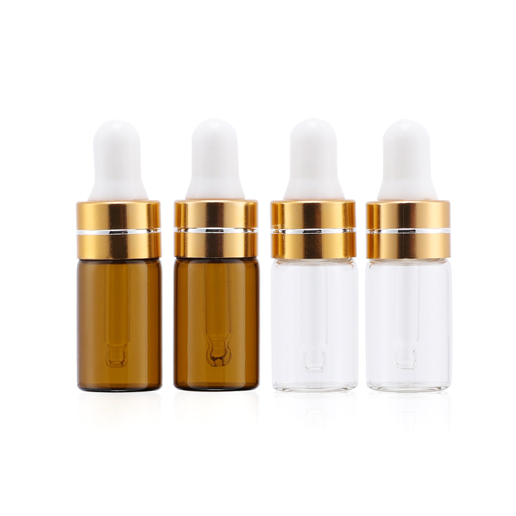small glass vial 1ml 2ml 3ml 5ml amber blue clear glass vial with dropper rubber stopper & screw cap