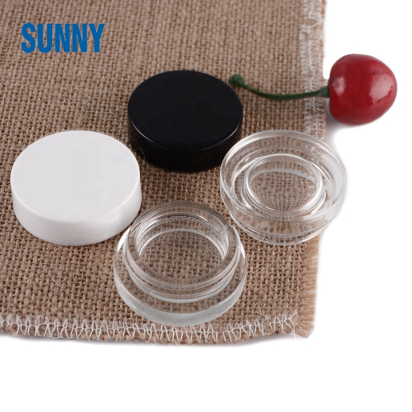 small jar glass 5ml 5g clear eye cream  jar hemp glass concentrate jars with lid