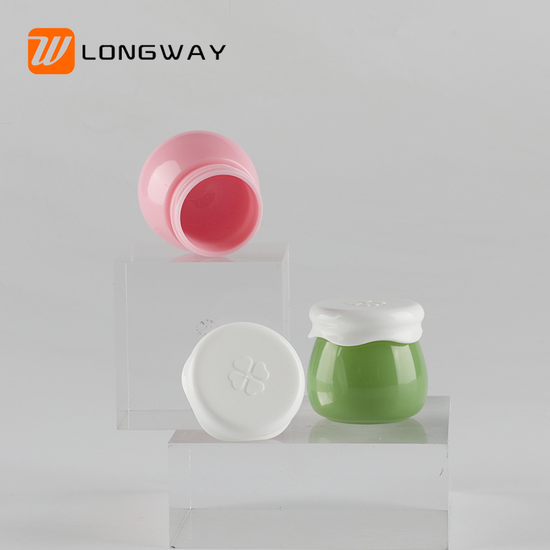small mini cute PP 10g plastic pink face skin cream jar with white lid for makeup container cosmetic packaging 10ml