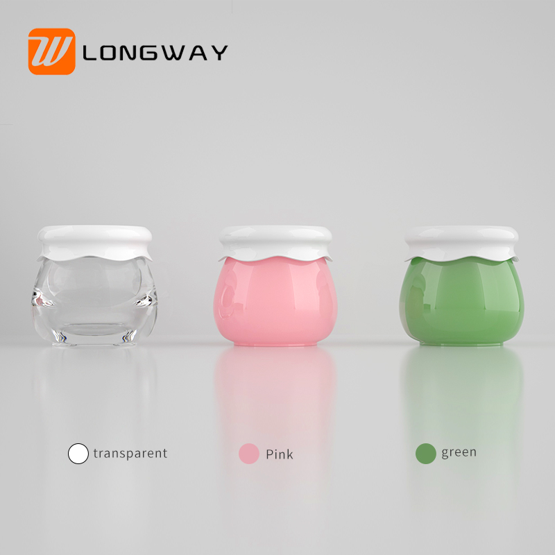 small mini cute PP 10g plastic pink face skin cream jar with white lid for makeup container cosmetic packaging 10ml