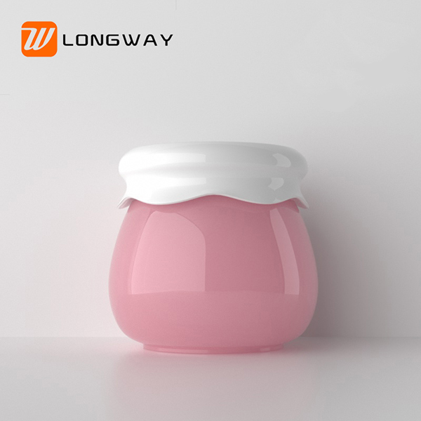 small mini cute PP 10g plastic pink face skin cream jar with white lid for makeup container cosmetic packaging 10ml