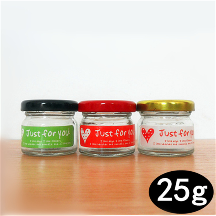 small multi-use glass honey jar with lid for caviar and bird's nest