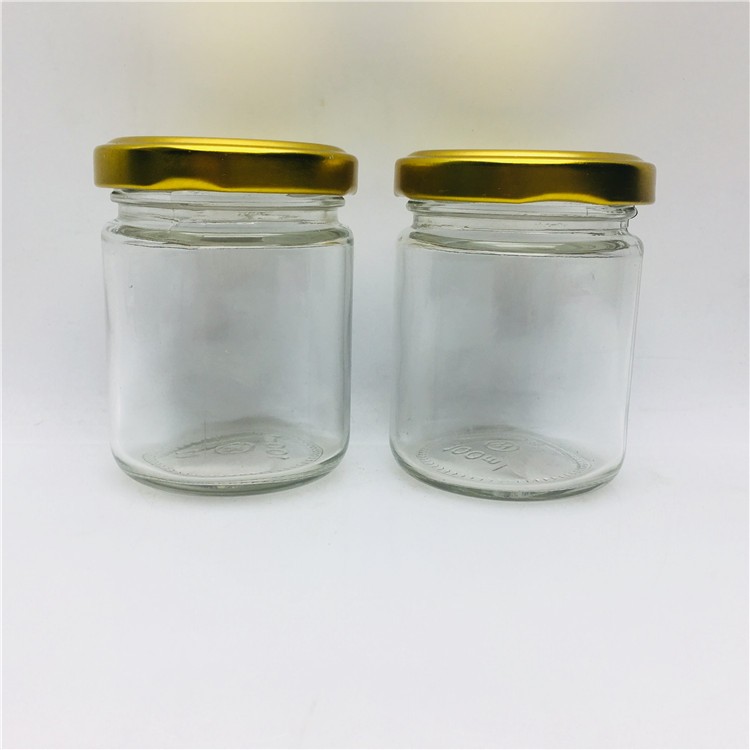small multi-use glass honey jar with lid for caviar and bird's nest