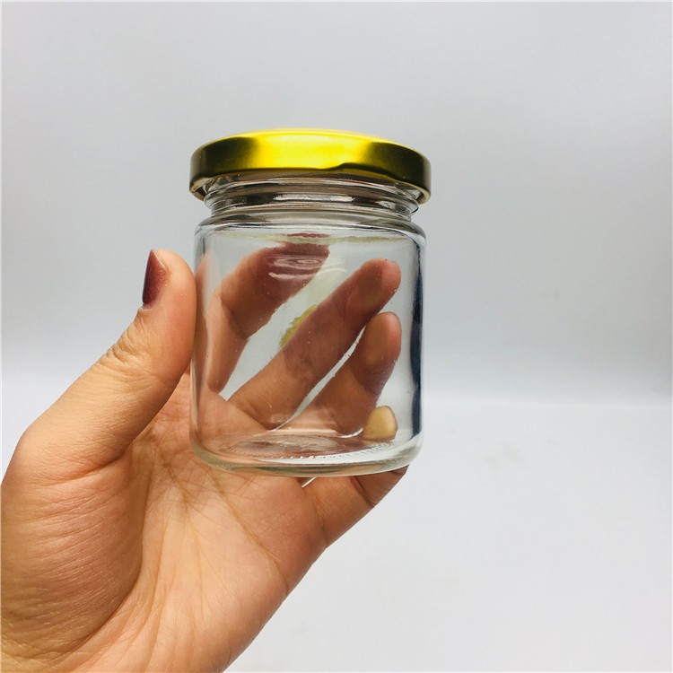 small multi-use glass honey jar with lid for caviar and bird's nest