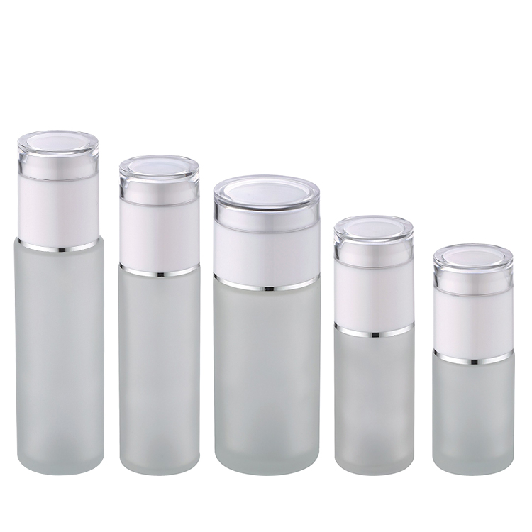 small recycle round cosmetic packaging glass jar 20g 30g 50g frosted matte eye cream container jars with screw lid