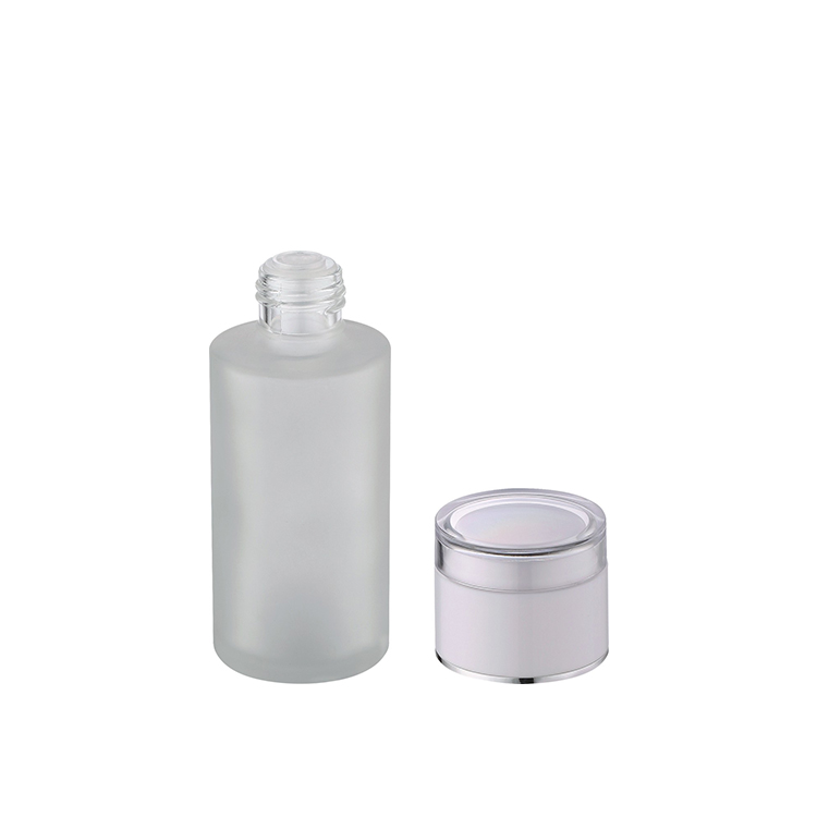 small recycle round cosmetic packaging glass jar 20g 30g 50g frosted matte eye cream container jars with screw lid