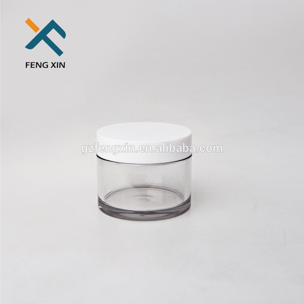 small size 60g PET clear plastic containers cream jar with black lid