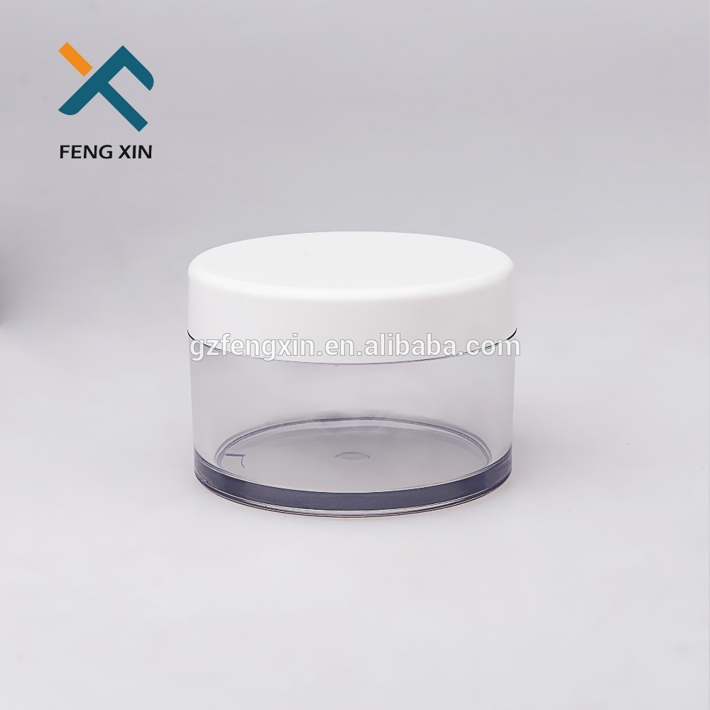 small size 60g PET clear plastic containers cream jar with black lid