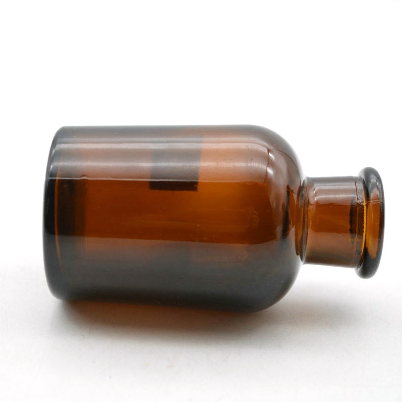 small size 60ml amber Medical glass pill apothecary reagent bottle with Sealed glass cork