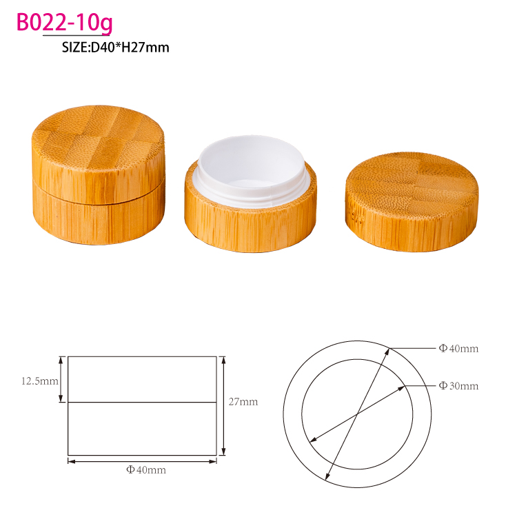small size bamboo aface cream jar 10g frosted bamboo jar with bamboo lid