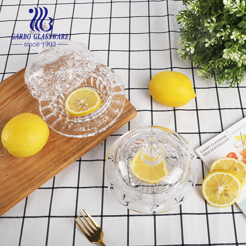 small size brazil hot sale butter plate glass candy jar for kitchenware using with high quality new design for christmas sale