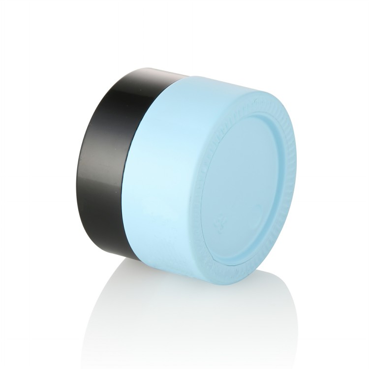 small size eye cream jar 20ml cosmetic jar sprayed matte blue 20g jars with black lid