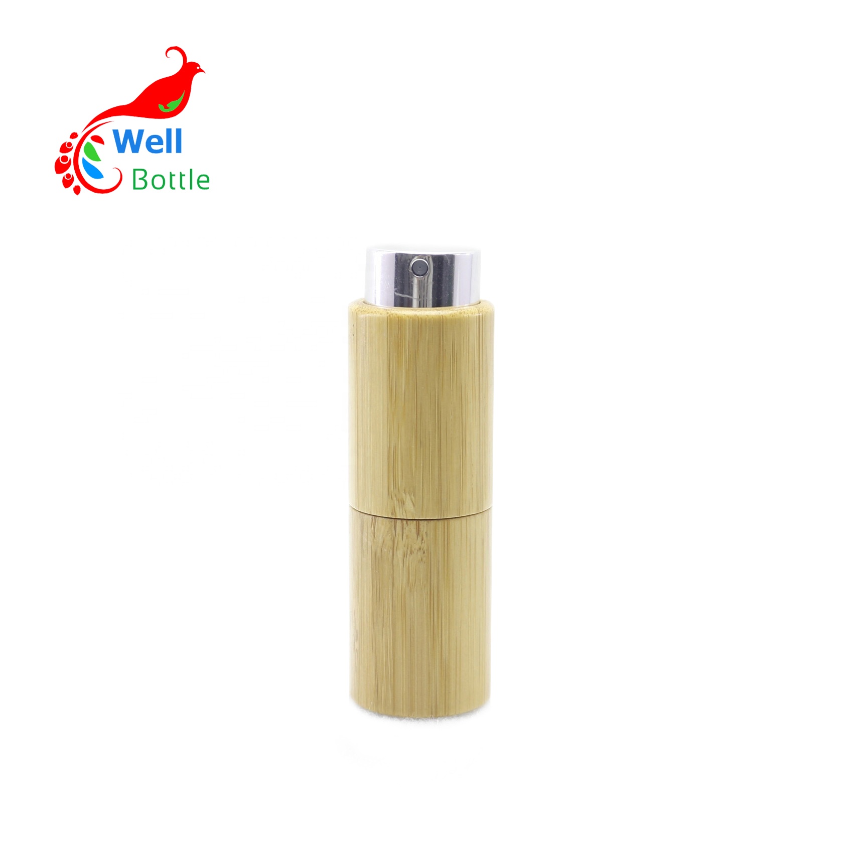 small tiny essential oil twist pump bamboo bottle cosmetic packaging perfume bamboo spray glass bottle with mist spray BJ-196C