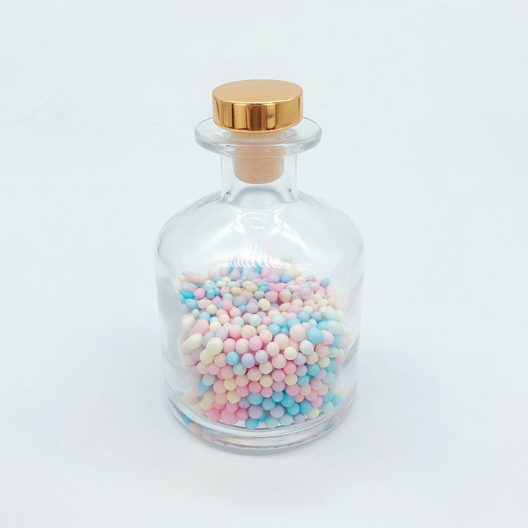 smart style high quality luxury 250ml round aroma diffuser glass bottle with lid