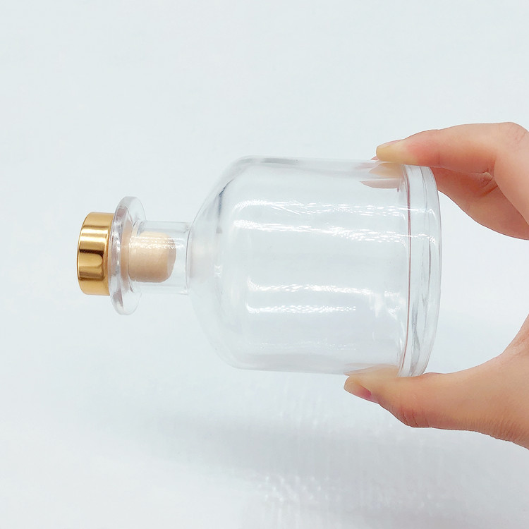 smart style high quality luxury 250ml round aroma diffuser glass bottle with lid