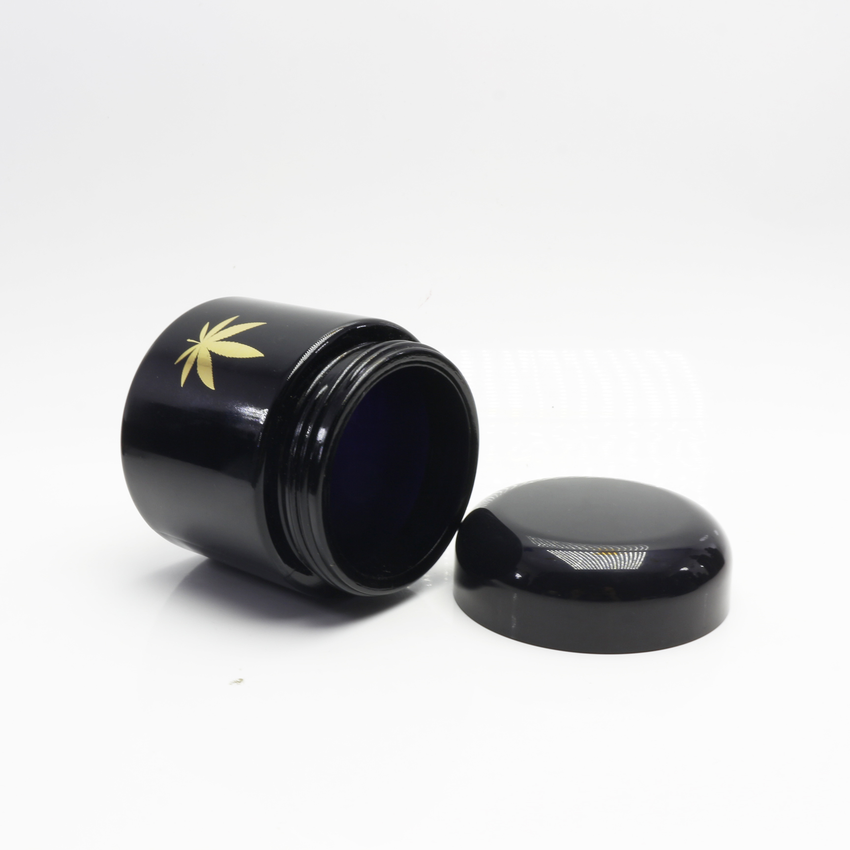 smell proof 30g 100g 250g dark violet glass cosmetic jar for cosmetic packaging VB-174AN