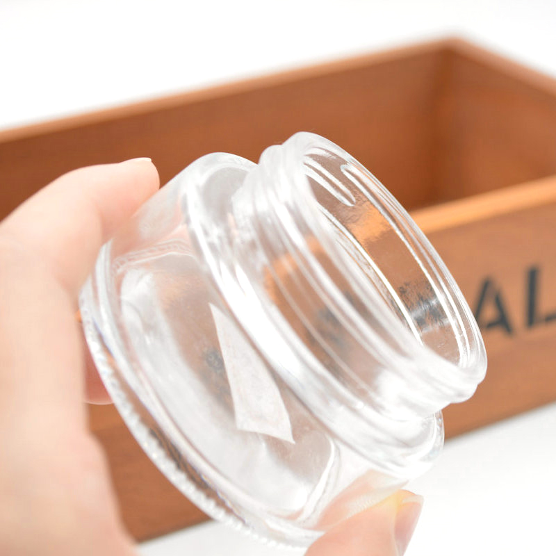 smell proof 50g 100g Luxury Glass Cosmetic Packaging Skin Care Cream Jar With Bamboo Lid